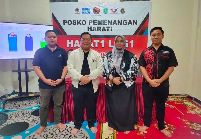 UNGGUL HITUNG CEPAT: Paslon HARATI unggul hasil hitung cepat perolehan suara Pilkada Kotim, Rabu (27/11).