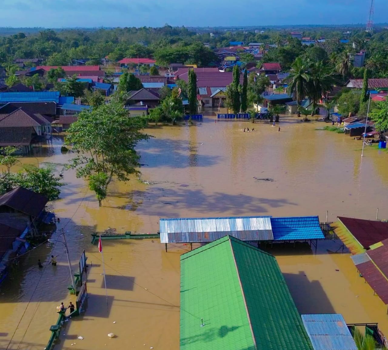 TERENDAM: Banjir di kawasan hulu Kabupaten Kapuas makin meluas, sedikitnya 5 kecamatan terdampak