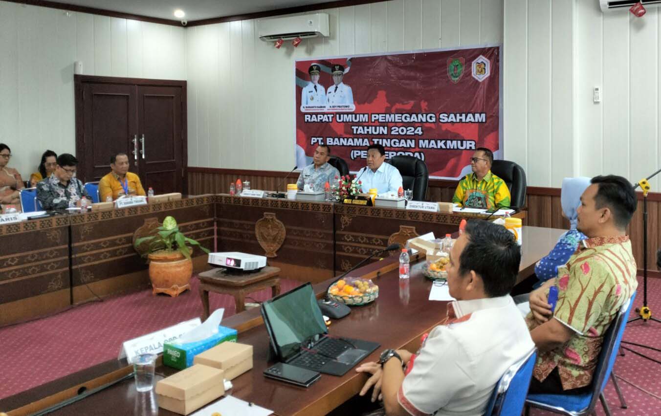 PT Banama Tingang Makmur (Perseroda) menggelar Rapat Umum Pemegang Saham (RUPS) Tahun 2024 di Ruang Rapat Bajakah Utama, Kantor Gubernur Kalteng, Kamis (12/12/2024).