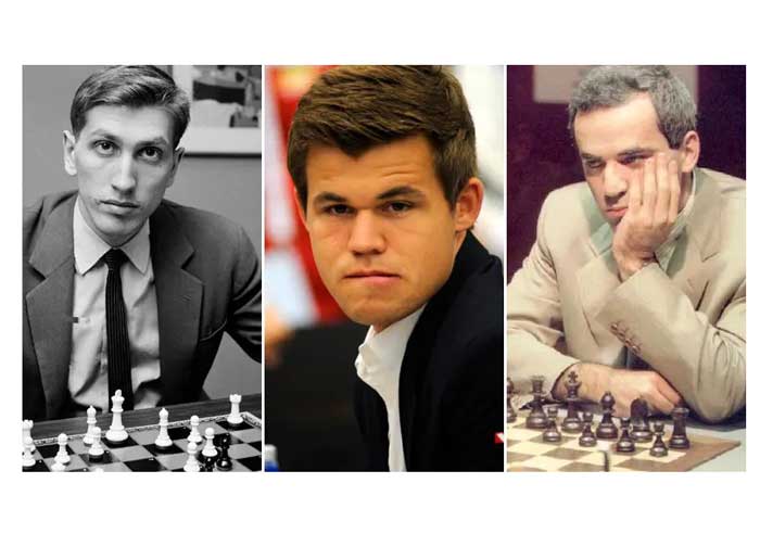 DEWA CATUR: Kiri-Kanan, Bobby Fischer, Magnus Carlsen, dan Garry Kasparov.