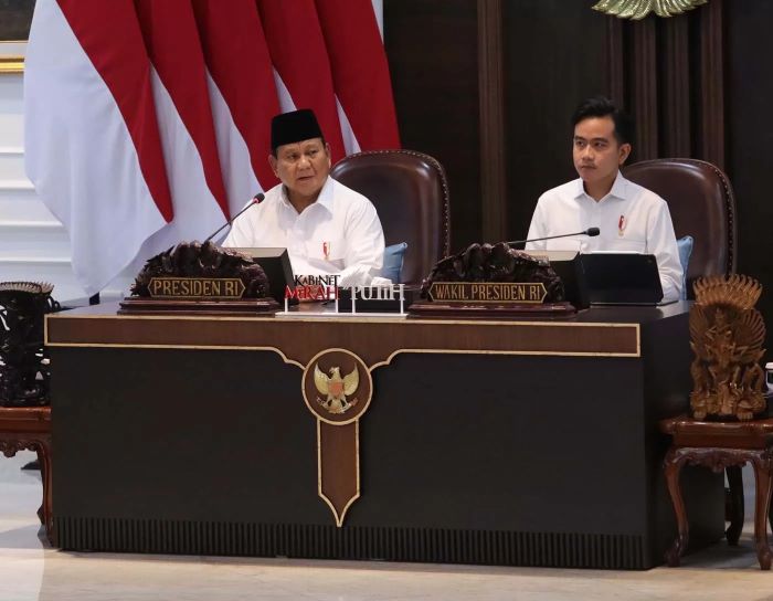 Presiden Prabowo Subianto bersama Wakil Presiden Gibran Rakabuming Raka. (Fedrik Tarigan/Jawa Pos)