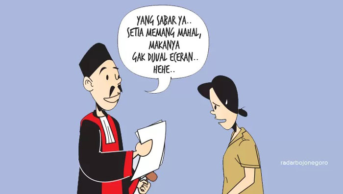 Ilustrasi Ketahuan Nikah Siri, Istri Gugat Suami. (GRAFIS: AINUR OCHIEM/JAWA POS RADAR BOJONEGORO)