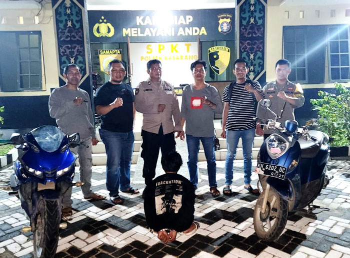 CURANMOR : MR, pelaku pencurian kendaraan bermotor diamakan di Mapolsek Basarang, Kapuas. ISTIMEWA/RADAR SAMPIT