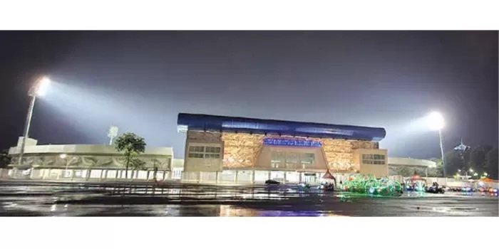 MENUNGGU SERAH TERIMA: Pengerjaan Stadion Kanjuruhan di desa Kedung pedaringan, Kecamatan Kepanjen rampung sejak akhir 2024. (BIYAN MUDZAKY HANINDITO / RADAR KANJURUHAN)