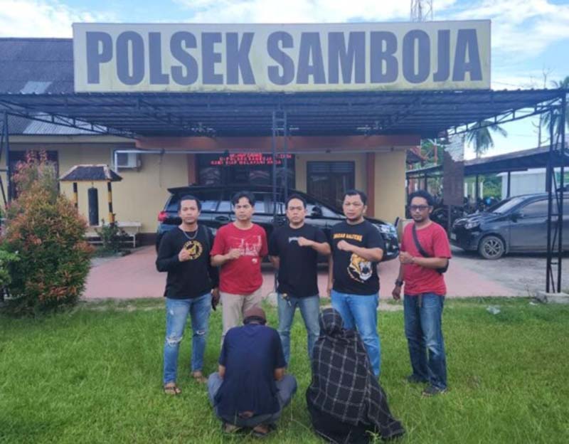 Dua terduga pelaku penipuan emas palsu di Kabupaten Kapuas diamankan di wilayah hukum Polsek Samboja, Kutai Kartanegara, Kalimantan Timur. FOTO POLRES KAPUAS