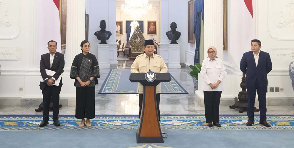 Presiden Prabowo mengumumkan pencairan THR. (Istimewa)