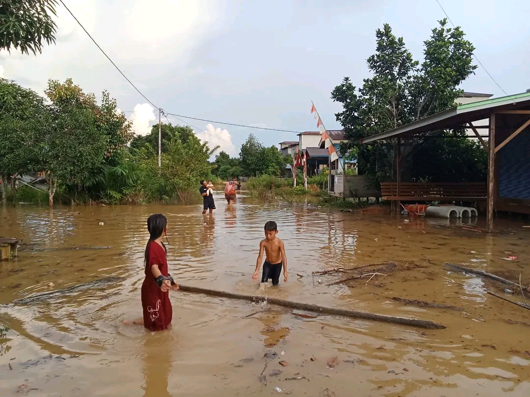 TERENDAM: Kondisi Banjir di Desa Jakatan, Kecamatan Mandau Telawang, Kabupaten Kapuas.&nbsp;ISTIMEWA/LUKMAN PARISTA