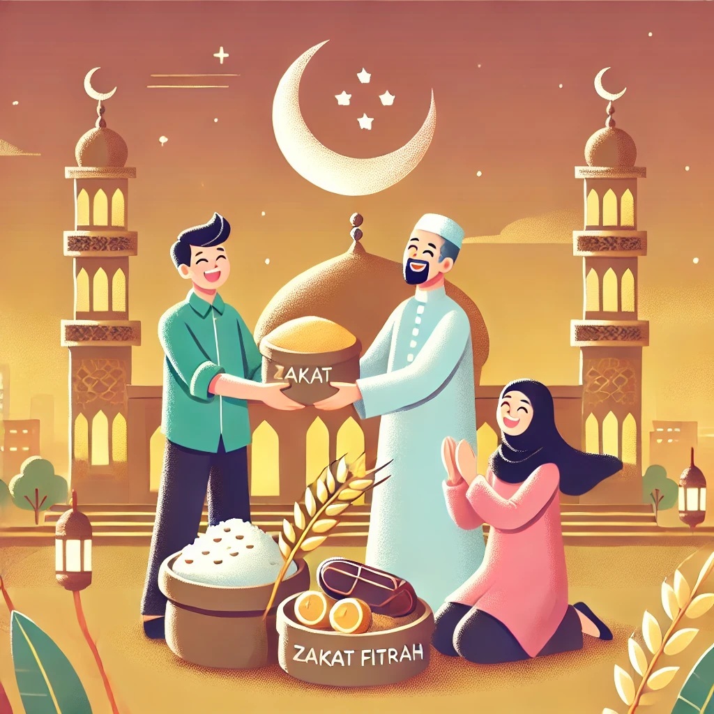 Ilustrasi Zakat Fitrah (AI)