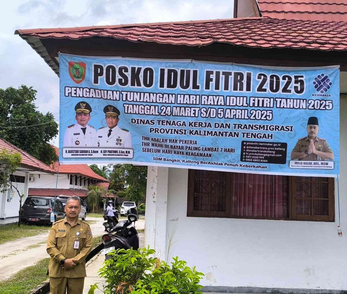 POSKO : Disnakertrans Kalteng membuka posko pengaduan bagi pekerja yang mengalami kendala dalam penerimaan Tunjangan Hari Raya (THR). IST/RADAR PALANGKA