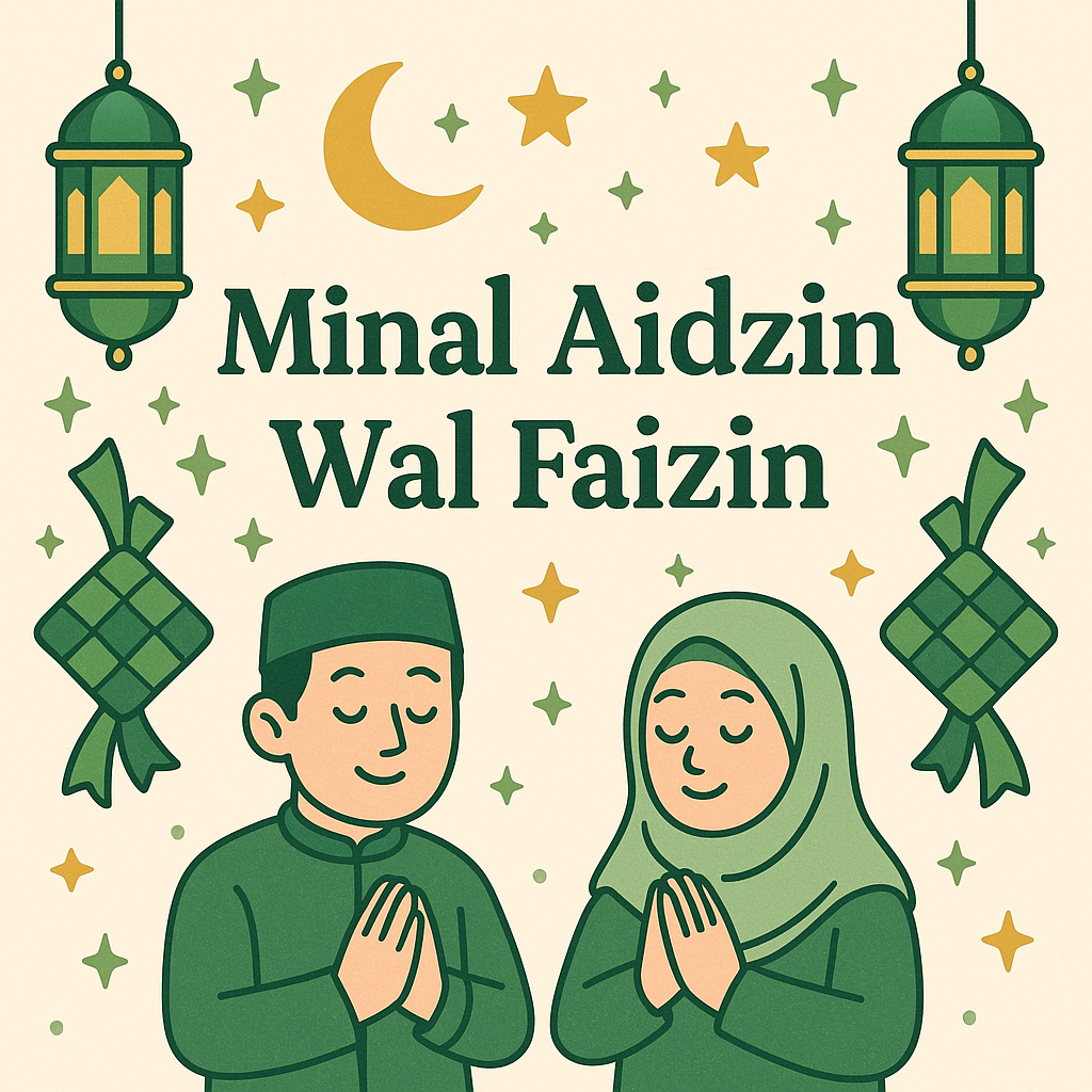 Ilustrasi Minal aidzin wal faizin (AI)