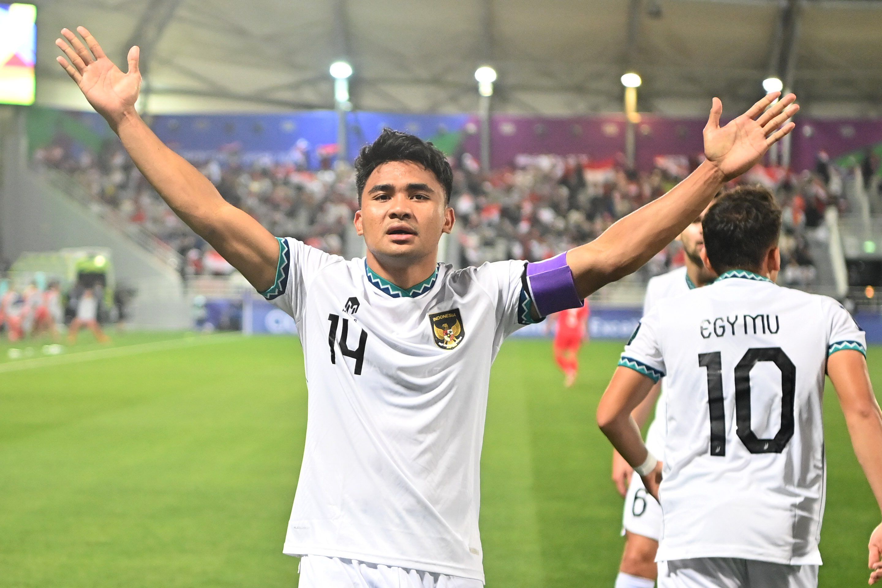 Pemain timnas Indonesia Asnawi Mangkualam, yang bakal turut serta di Asean All Stars, untuk laga persahabatan menghadapi Manchester United.