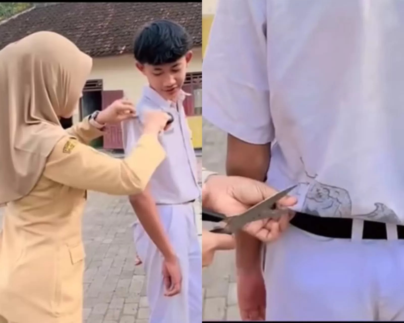 Viral! Seorang Guru di Jawa Tengah yang Gunting Seragam Siswanya Menuai Kecaman dari Netizen (Foto: Istimewa)