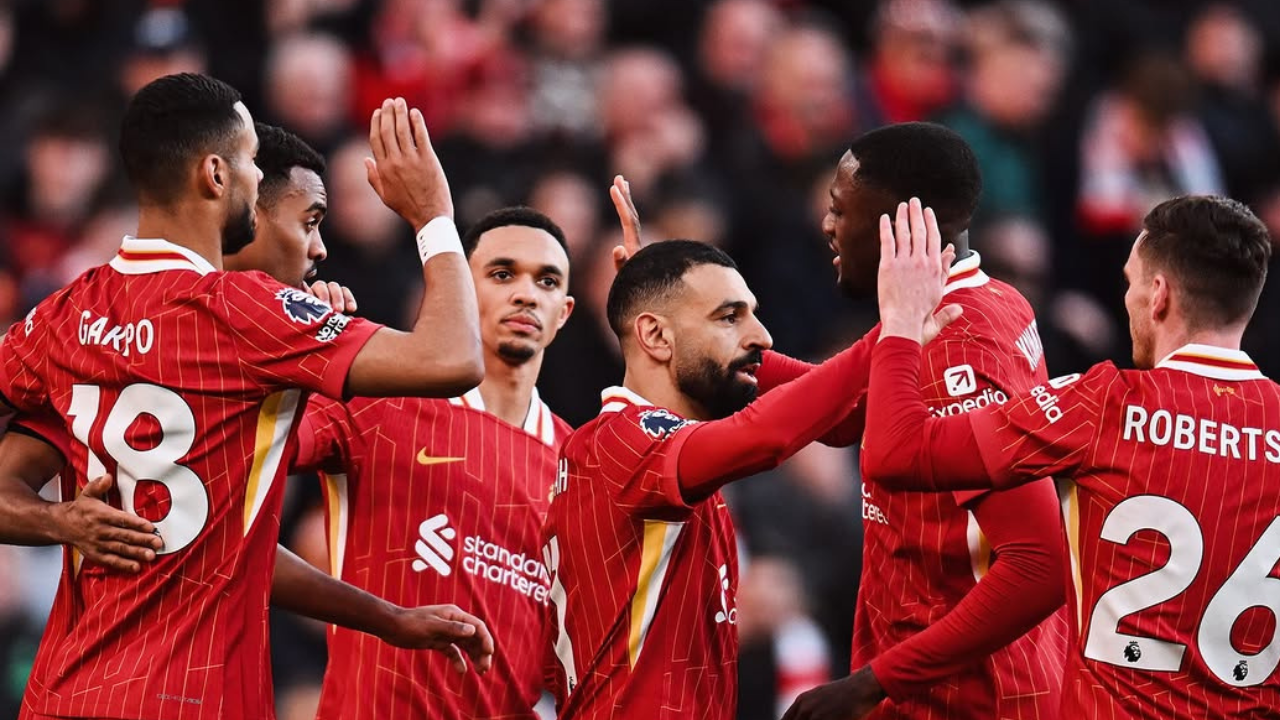Para pemain Liverpool yang kini dipuncak klasemen perburuan gelar juara Liga Inggris 2024/2025