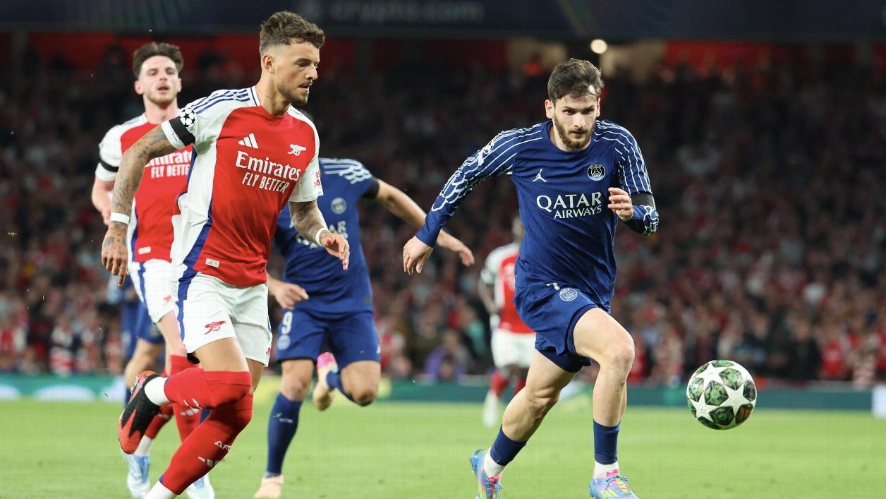 Laga antara Arsenal vs PSG di leg pertama semifinal Liga Champions 2025, baru-baru tadi.