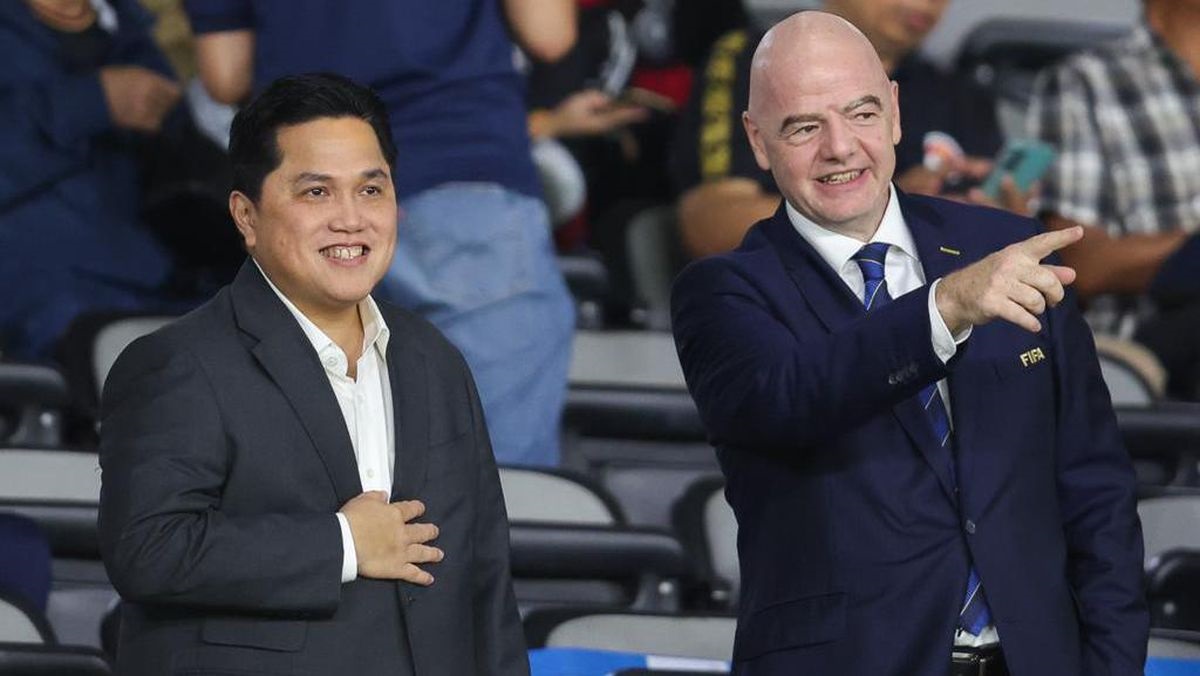 Ketua umum PSSI Erick Thohir dan Presiden FIFA Gianni Infantino
