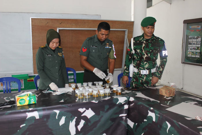 TES URINE: Kodim 1016/PLK menggelar tes urine dan P4GN. DODI / RADAR PALANGKA