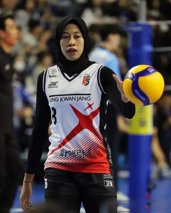 Megawati Hangestri Pertiwi, saat bermain di liga bola voli Korea Selatan.