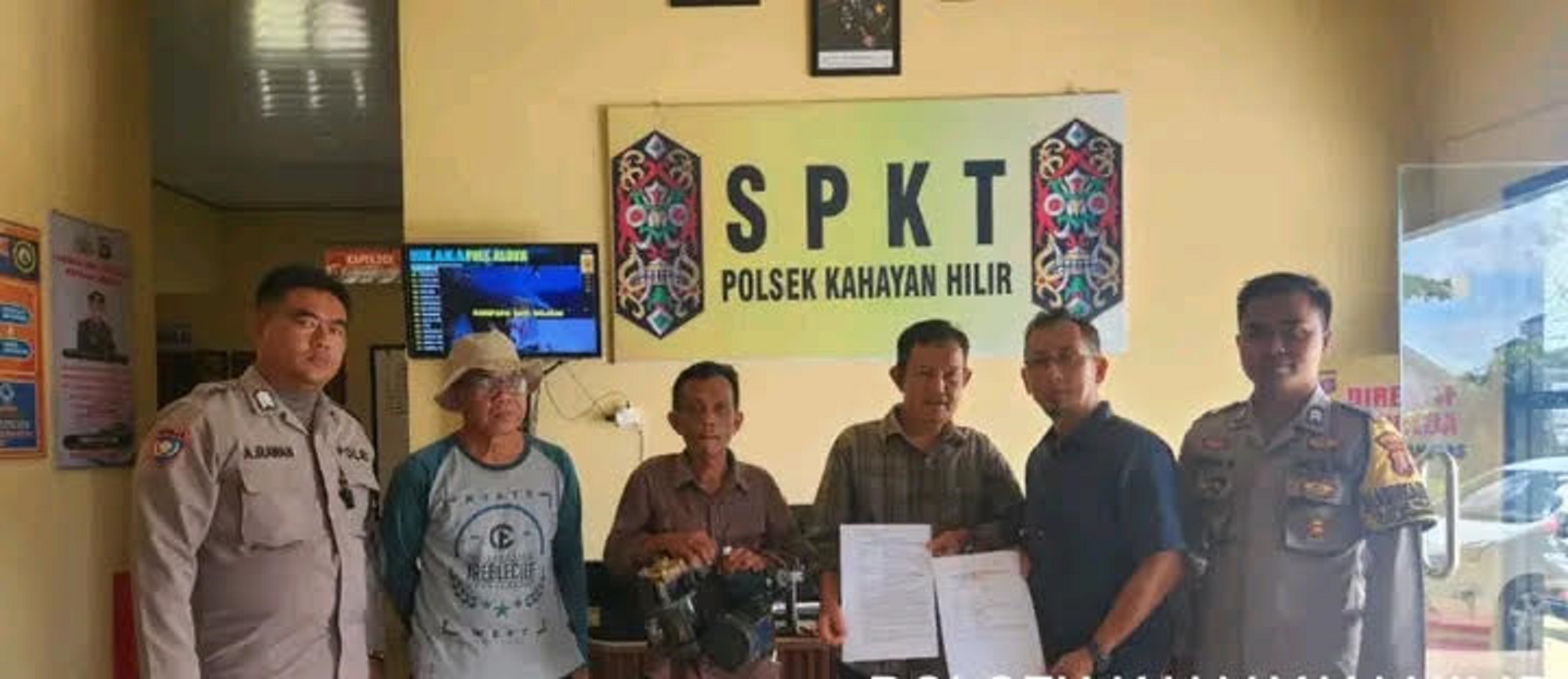 RESTORATIVE JUSTICE: Penyelesaian kasus pencurian pompa air dengan musyawarah di Mapolsek Kahayan Hilir.