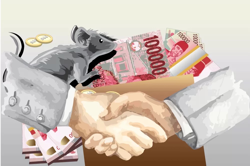 Ilustrasi Korupsi (Ibnu Fiqri/Jawa Pos Radar Semarang)