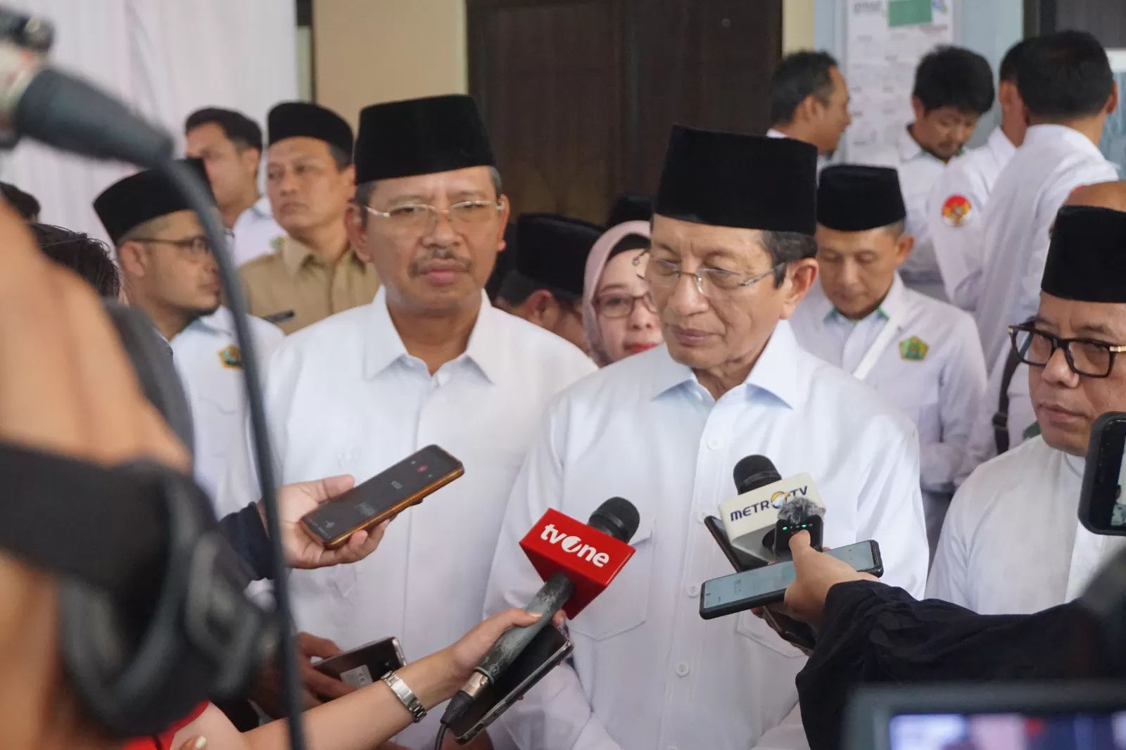 Menteri Agama Nasaruddin Umar usai membuka program Tuntas Baca Qur