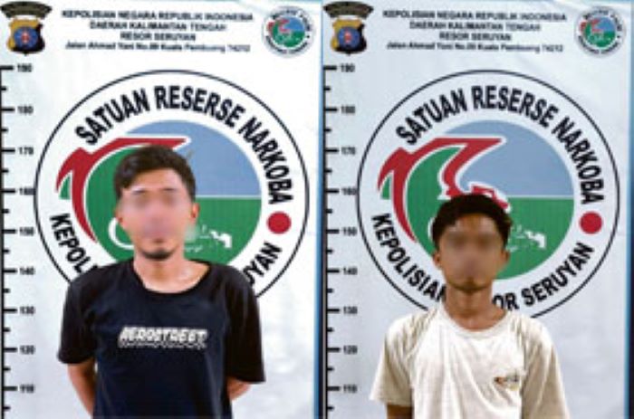 NARKOBA: Dua pemuda, karyawan koperasi di Hanau, Seruyan ditangkap polisi karena terlibat peredaran narkoba. FOTO.POLRES SERUYAN/RADAR SAMPIT