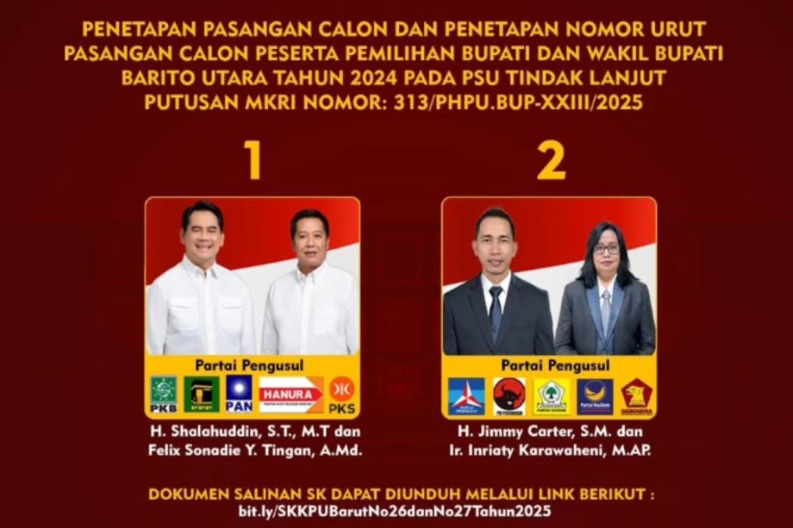 Paslon PSU Pilkada Barito Utara (instagram/kpu.baritoutara)