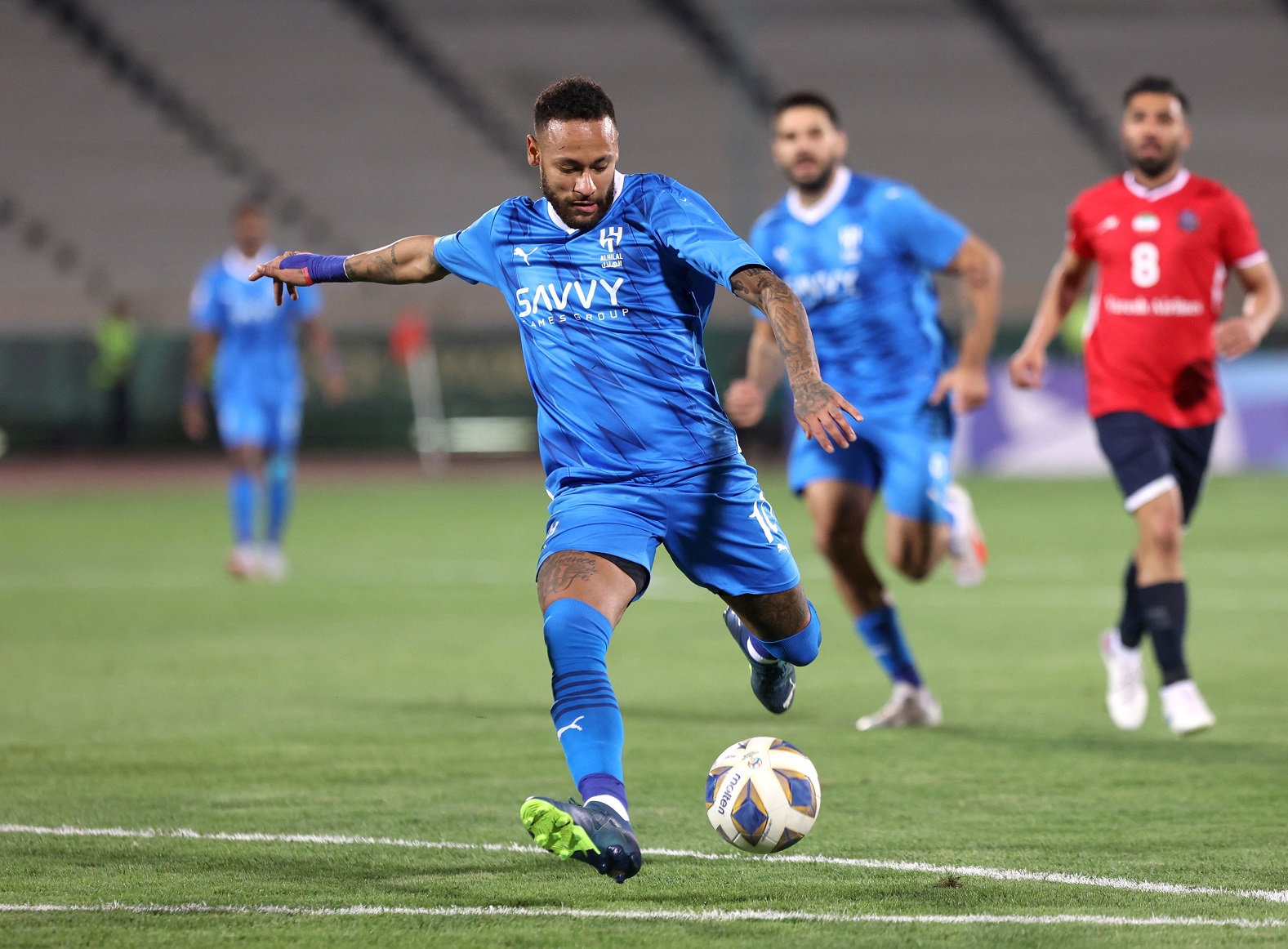 Pemain asal Brasil,  Neymar jr yang kini membela Al Hilal, satu-satunya tim Asia yang belum gugur di fase knockout Piala Dunia Antarklub 2025.
