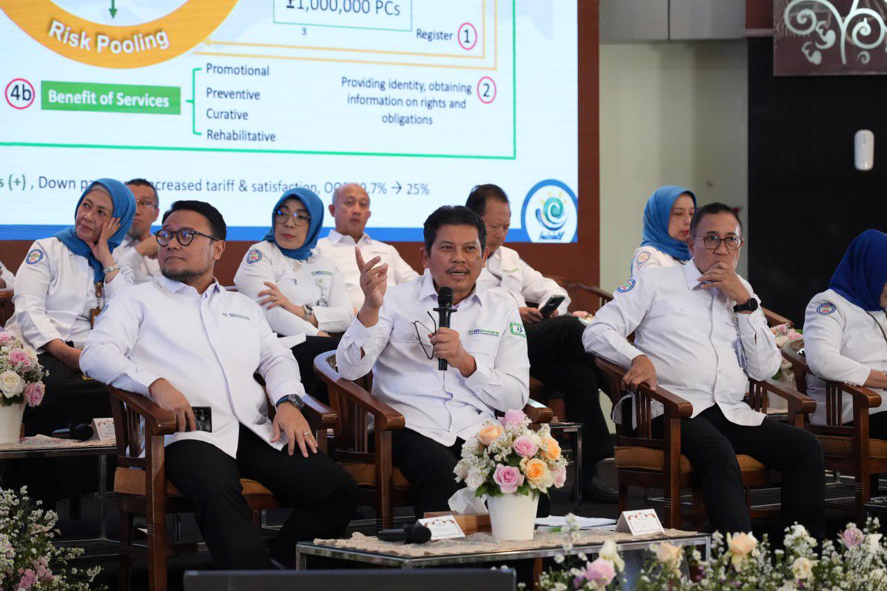 Direktur Utama BPJS Kesehatan Ghufron Mukti dalam kegiatan Public Expose: Pengelolaan Program dan Keuangan BPJS Kesehatan Tahun 2024, Senin (14/07).