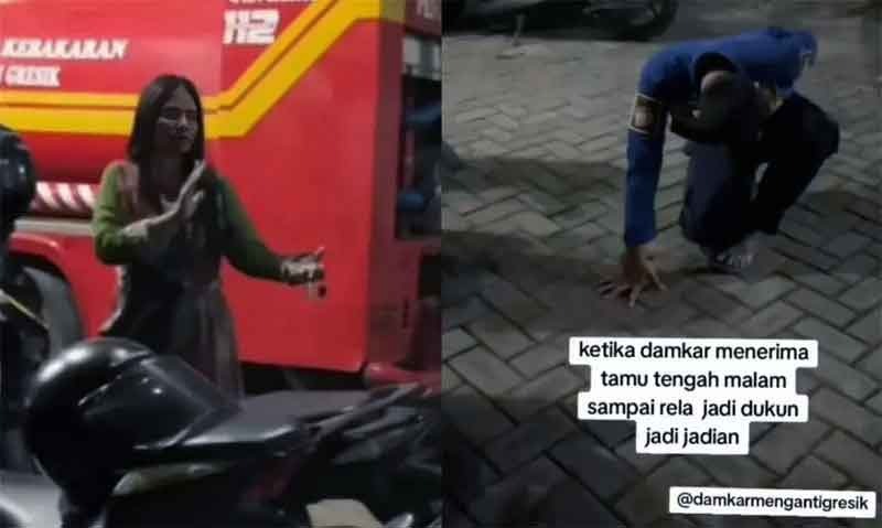 Seorang wanita mendatangi Pos Damkar Kabupaten Gresik Pos Menganti. Ia mengaku dibuntuti ular siluman. (Instagram @ely_fitmom)