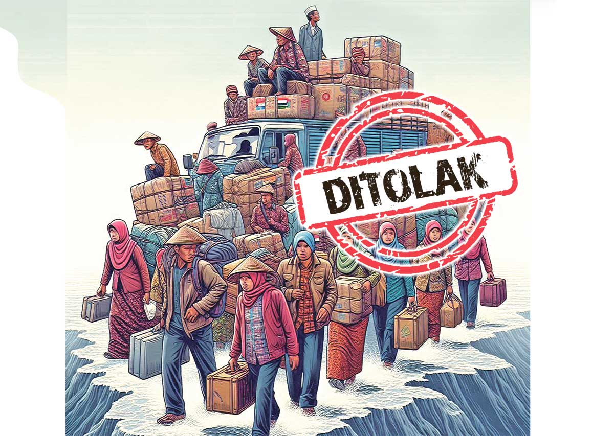 Ilustrasi tolak program transmigrasi.