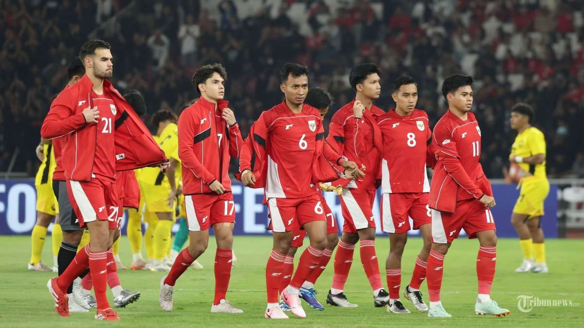 Para pemain timnas Indonesia U23, usai memenangi salah satu laga di penyisihan grup Piala AFF U23/2025.