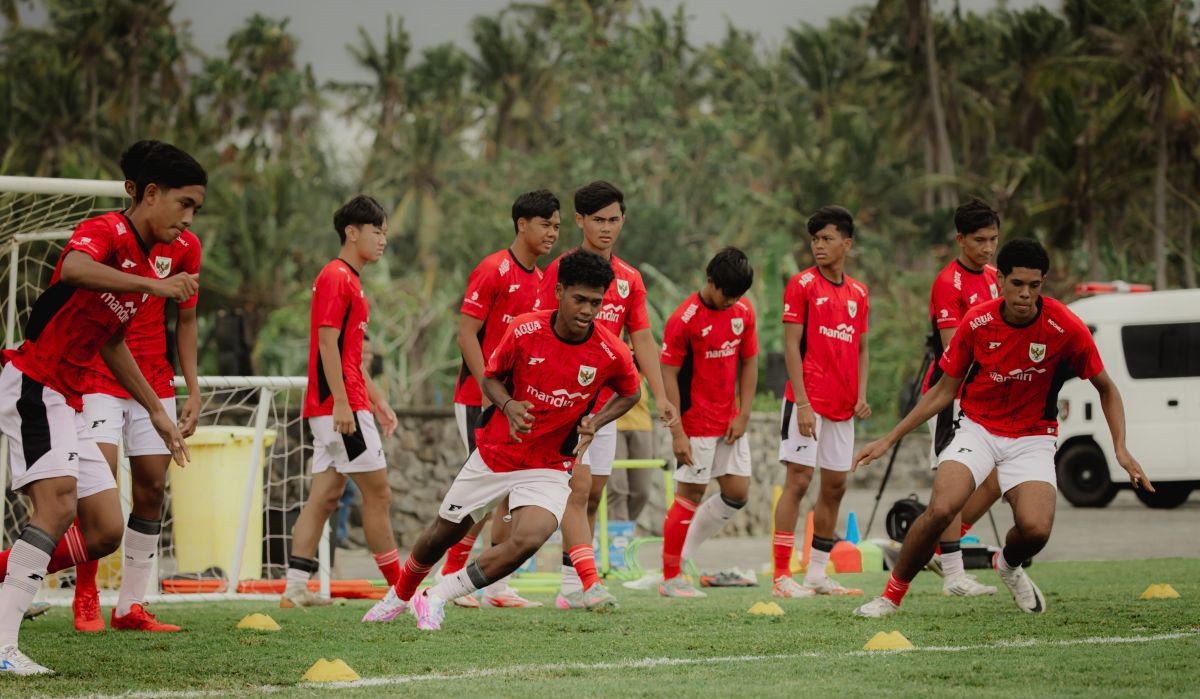 Pemain timnas Indonesia U17 saat menjalani training center, untuk persiapan Piala Dunia U17/2025.