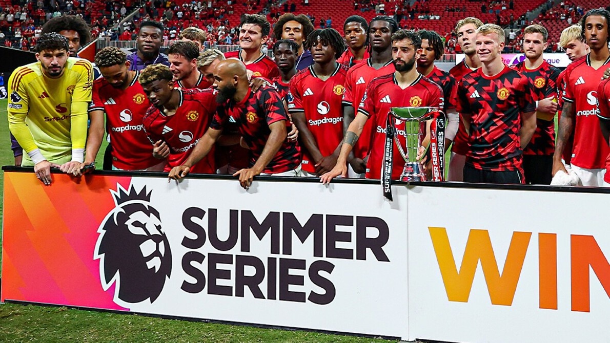 Para Pemain Manchester United saat menjuarai turnamen Summer Series (Pramusim) Liga Inggris, baru-baru tadi.