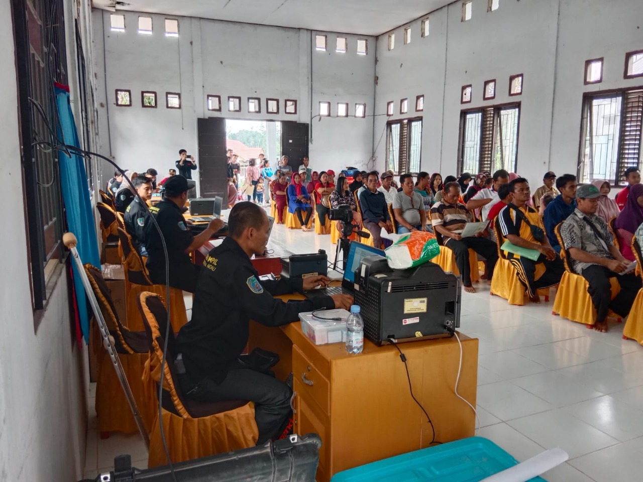 Uji coba aplikasi Gadis Rindu di salah satu desa di Kabupaten Lamandau disambut antusias warga.