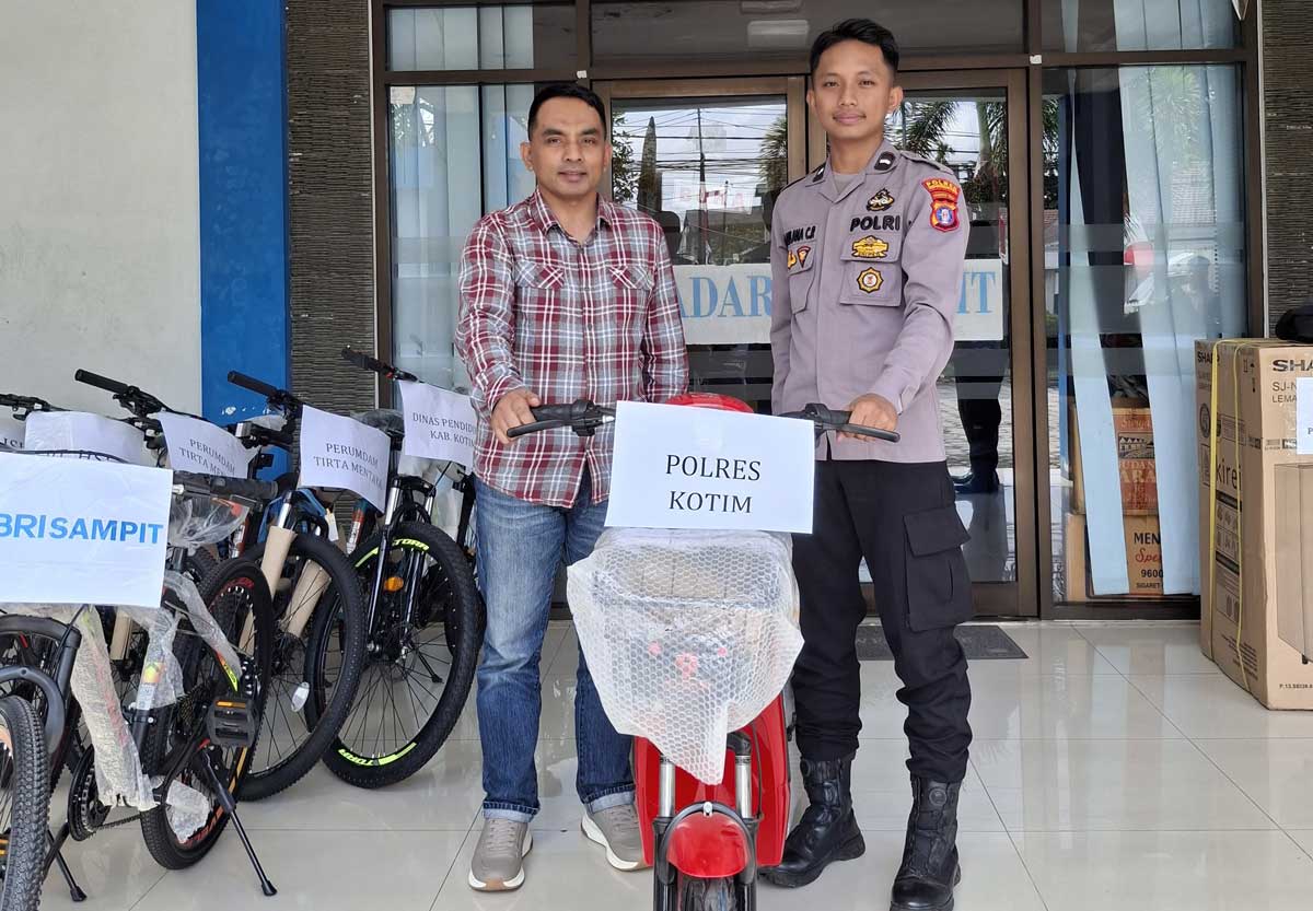 DUKUNGAN: Dukungan sponsor dari Polres Kotim.