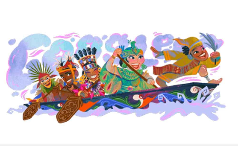 Doodle khusus halaman pencarian google edisi HUT ke&mdash;80 RI. (Halaman utama pencarian Google)