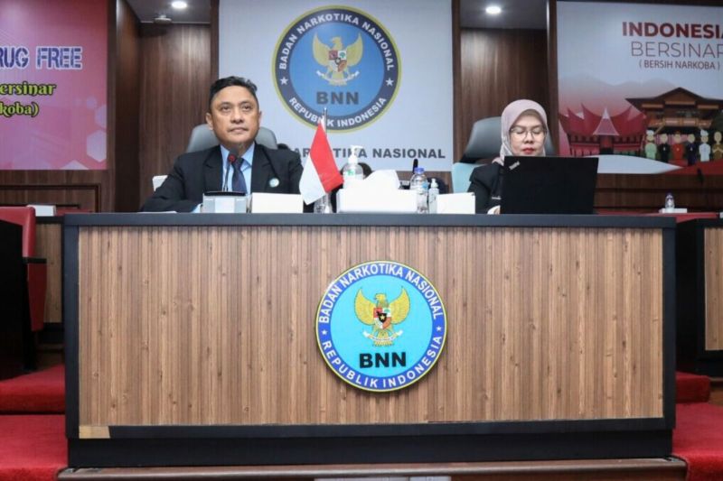 PERTEMUAN: Kasubdit Kerja Sama Regional dan Internasional BNN RI Muhamad Irham Anwar (kiri) dalam pertemuan bilateral dengan Kementerian Keamanan Publik Republik Sosialis Vietnam yang diselenggarakan