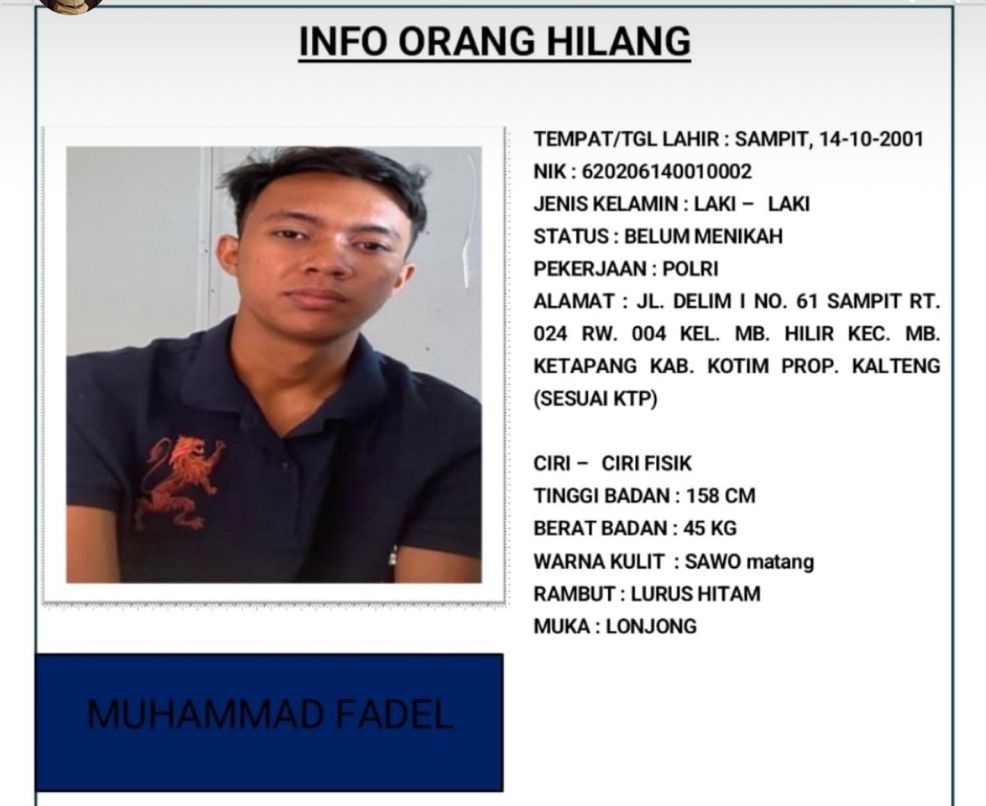 Anggota Intel Polres Kotim Dikabarkan Hilang