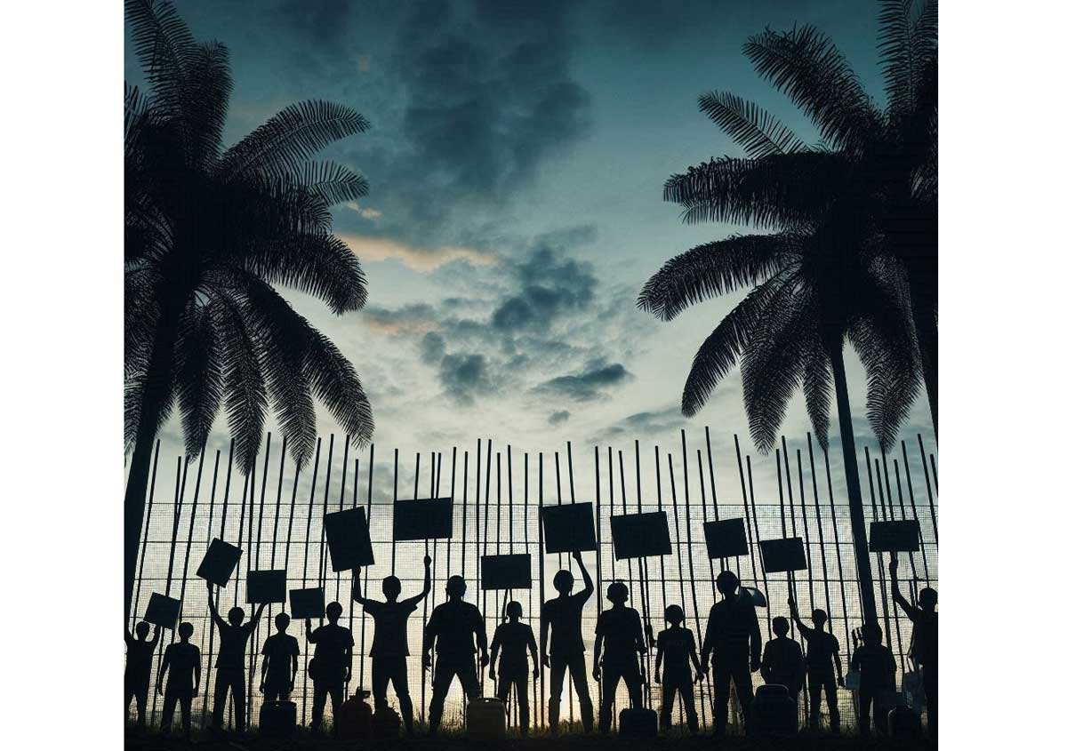 Ilustrasi protes pengelolaan sawit.