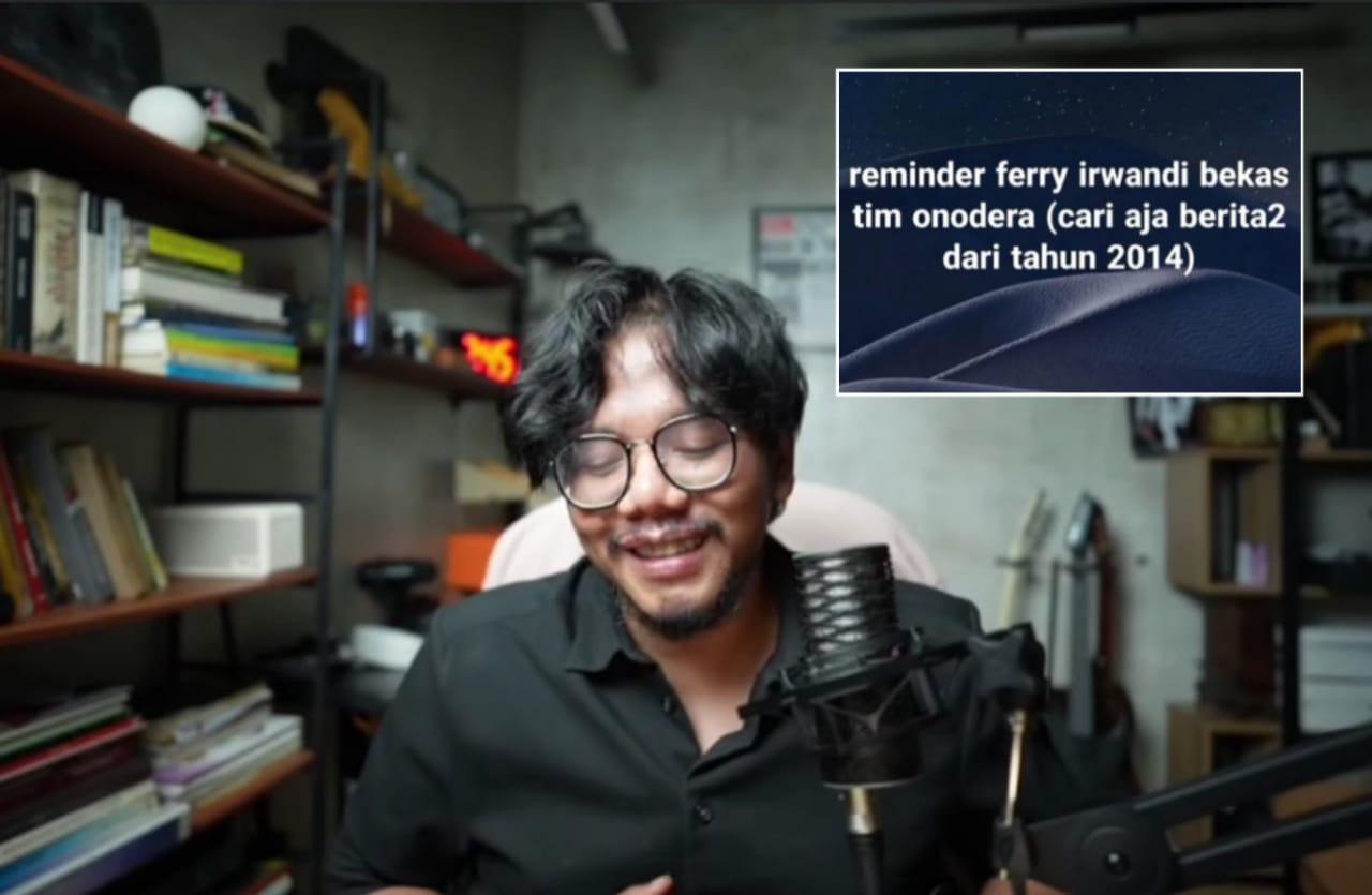 Screenshot&nbsp;yang menyebutkan Ferry Irwandi Tim Onodera mendapat tanggapan oleh konten kreator yang juga mantan anak buah Sri Mulyani ini.