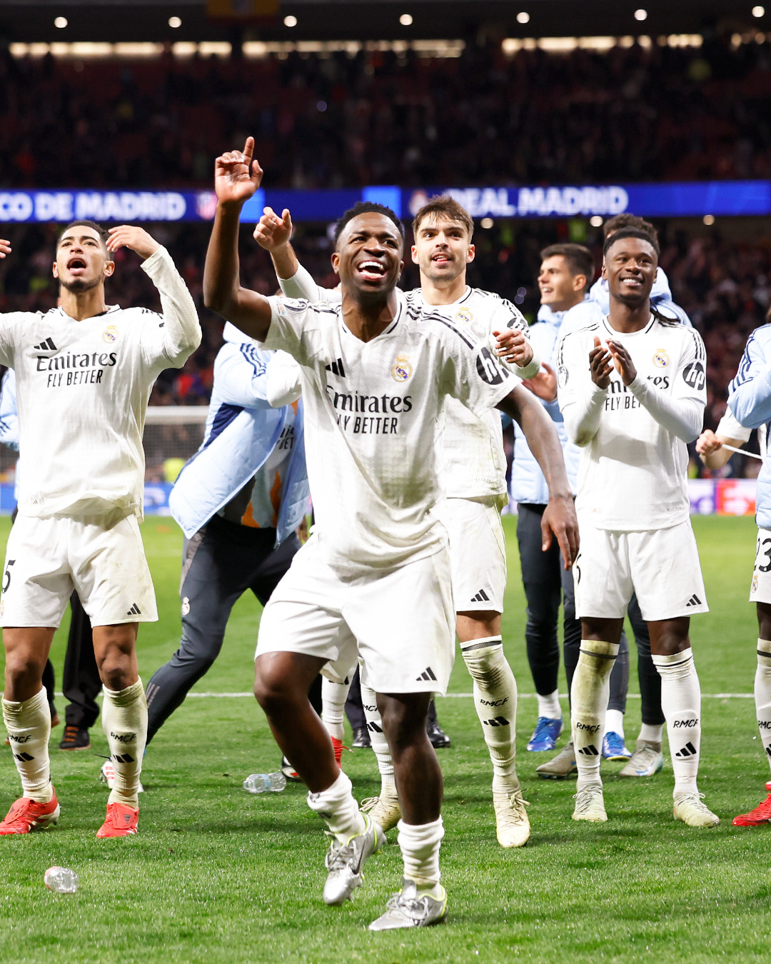 Selebrasi pemain Real Madrid saat merayakan salah satu kemenangan mereka di La Liga musim lalu.