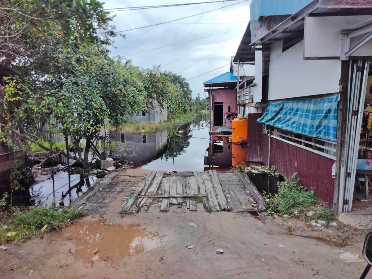 BELUM SURUT: Banjir yang terjadi di wilayah selatan Kotim.
