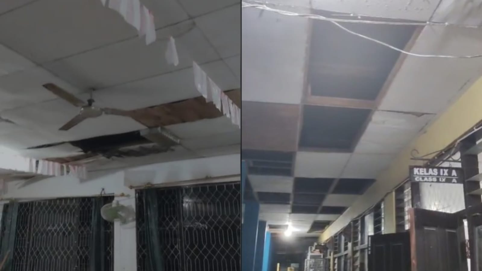 BUTUH PERBAIKAN: Sejumlah ruang kelas SMPN 2 Arut Selatan yang butuh perbaikan segera karena kondisinya yang sudah kurang layak. (Istimewa)