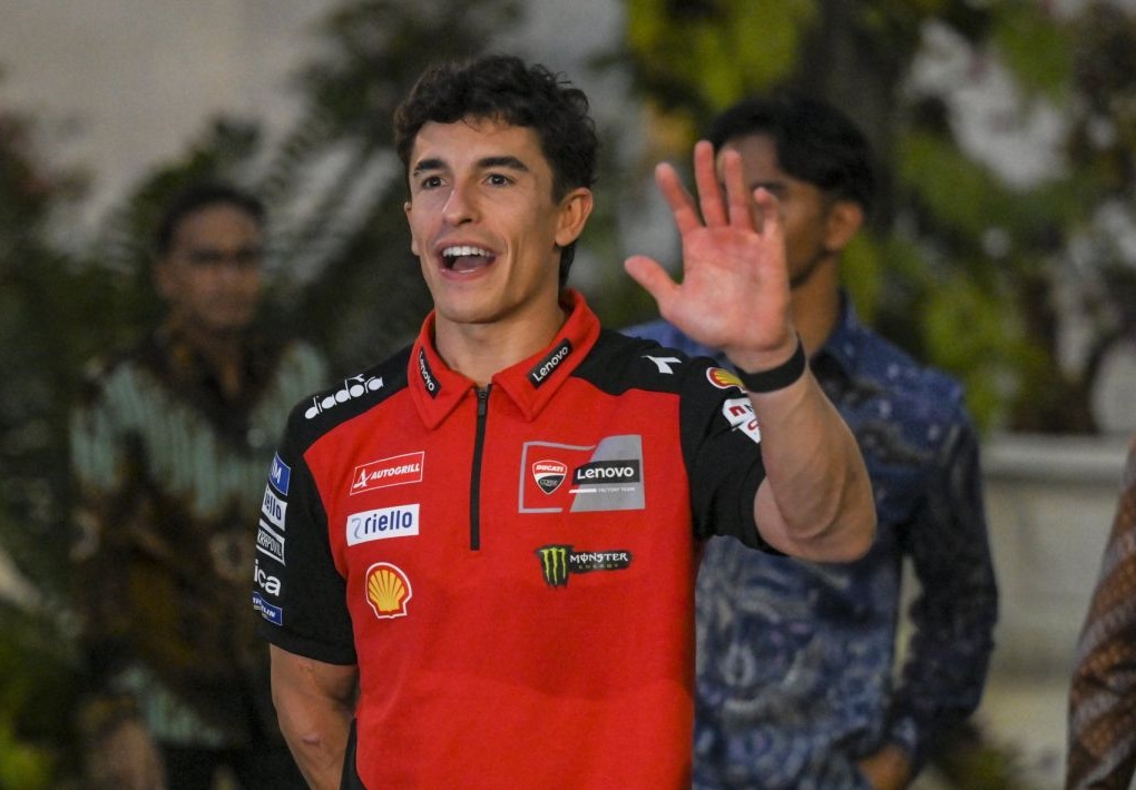 Marc Marquez saat hadir di Istana Negara untuk bertemu Presiden Prabowo, sebelum balapan di Mandalika, baru-baru tadi.