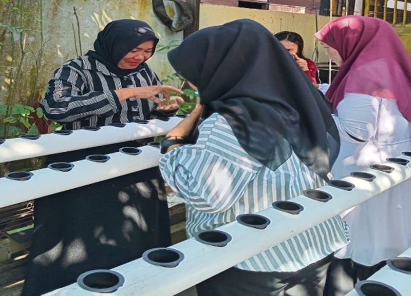 PKK Kelurahan Baru praktik Akuaponik (Krisna Dwi Permana dan Tia Riskifah For Radar Sampit)