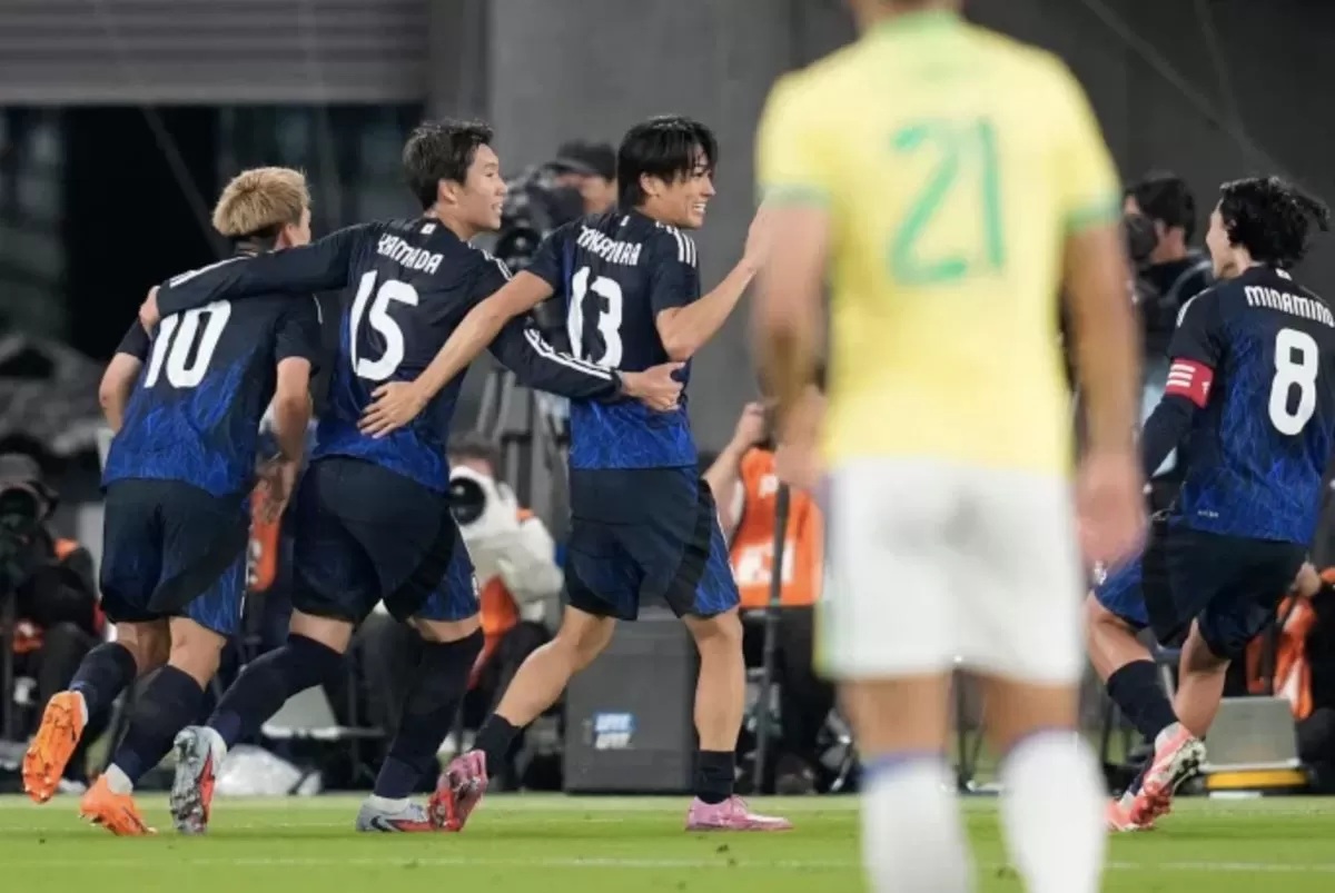 Timnas Jepang menang dramatis 3-2 atas Brasil. (kicker)