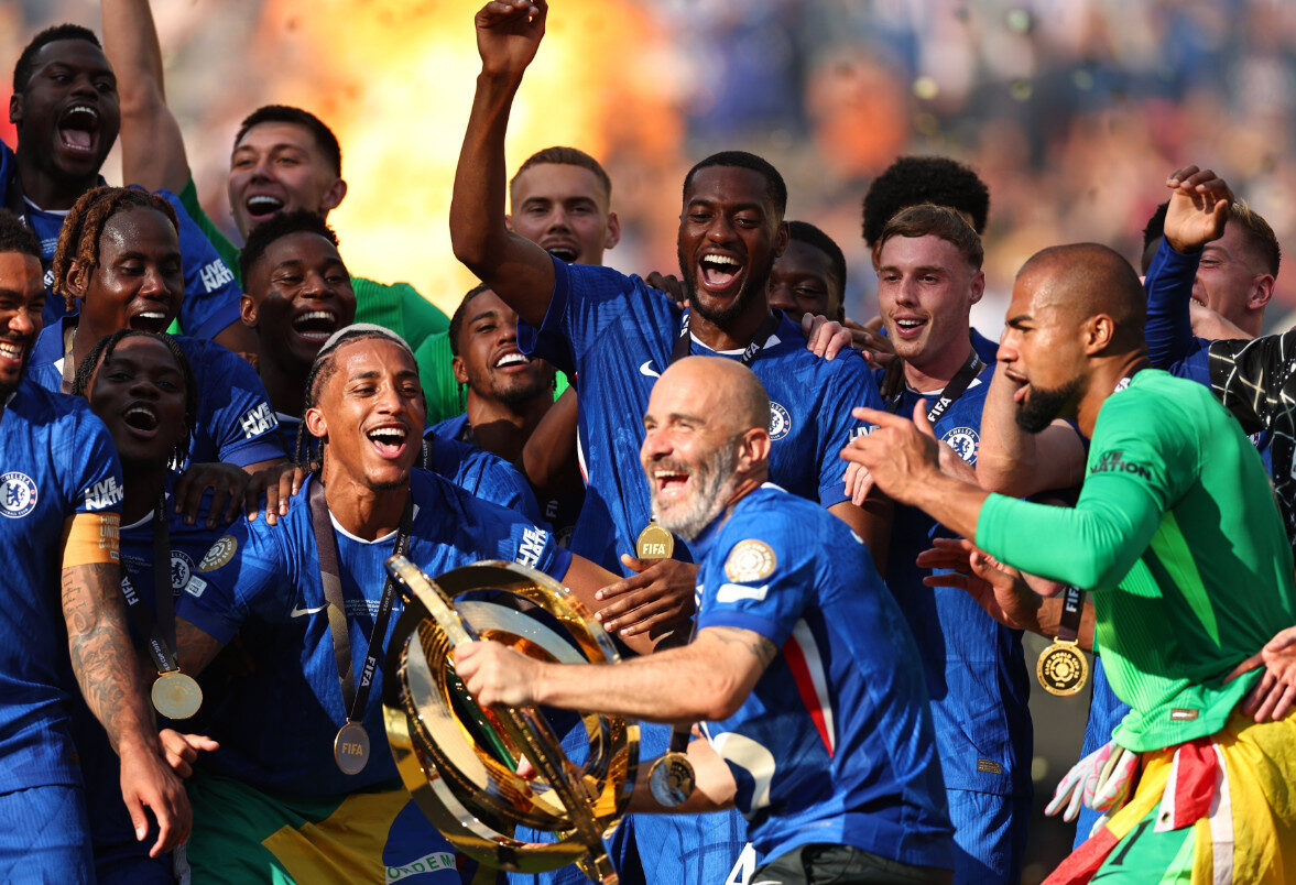 Selebrasi pemain Chelsea saat juara Piala Dunia Antarklub 2025 di bulan Juli lalu.