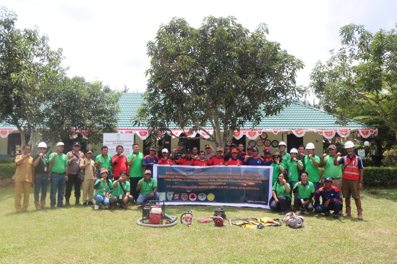 Sosialisasi dan pelatihan Karhutla yang diselenggarakan GBSM dan MIK kepada enam desa di Gedung Training Center PT Gawi Bahandep Sawit Mekar, Kecamatan Seruyan Hilir, Seruyan, Kalimantan Tengah.