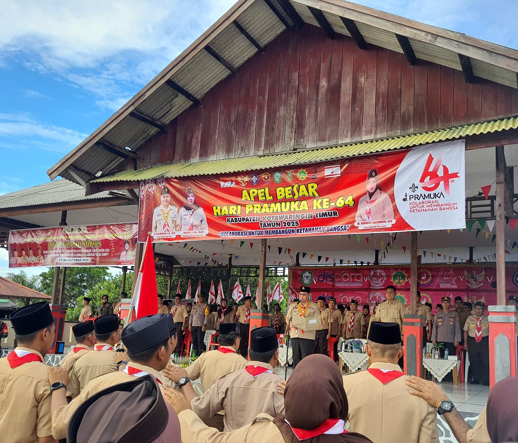 Pembukaan Kemah Besar HUT ke 64 Pramuka yang digelar di Bumi Perkemahan Wahyudi Kaspul Anwar, Desa Ujung Pandaran, Kotim, Sabtu (25/10).