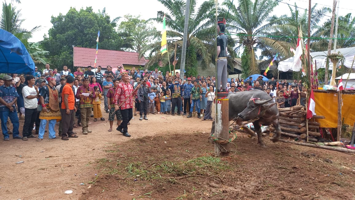 DISBUDPAR KOTIM UNTUK RADAR SAMPIT RITUAL KEAGAMAAN : Upacara tiwah yang dilaksanakan di Desa Pondok Damar, Minggu (26/10).